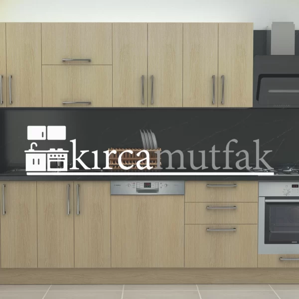 Düz Model Mutfak Dolabı 300 cm | AGT Arden Meşe L165